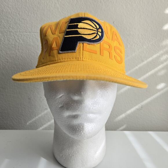 Indiana Pacers NBA Adidas Yellow Baseball Youth Cap Hat Snapback OSFA - Picture 2 of 10